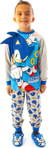 Sonic The Hedgehog Pajamas Boys Kids Character Costume Blue PJs