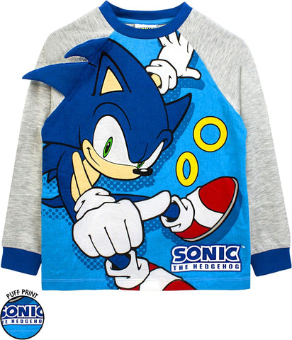 Sonic The Hedgehog Pajamas Boys Kids Character Costume Blue PJs