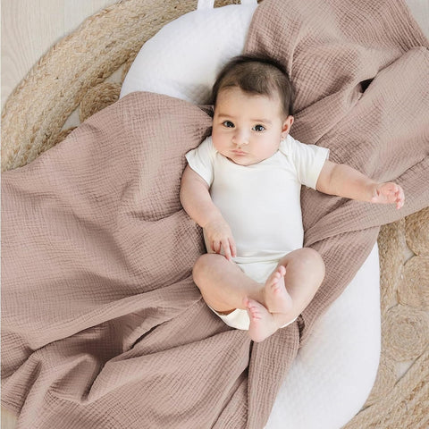 Konssy 3-Pack Muslin Baby Swaddle Blankets, 47 x 47 in Receiving Blankets
