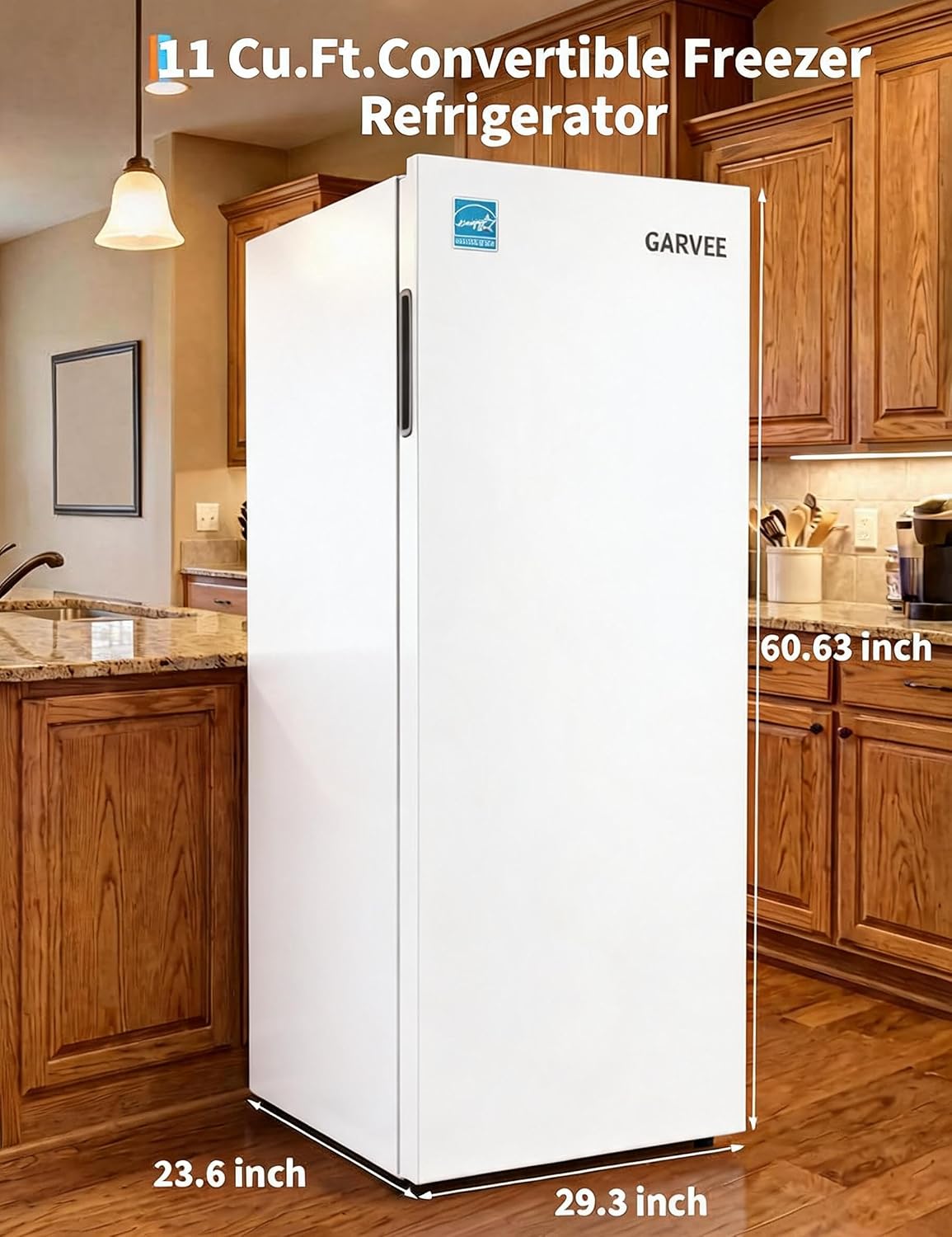 11 Cu.ft. Convertible Upright Freezer,Garage Ready Refigerator with Freezer