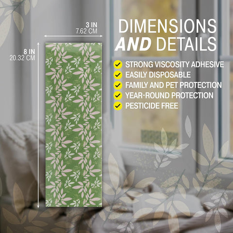Catchmaster Window Fly Traps 12-Pack, Designed to Disguise House & Fruit Fly, Gnats, Adhesive Strips for Indoor, Disposable Bug Catcher, Insect Sticky Glue Traps, Pest Control for Home & Kitchen