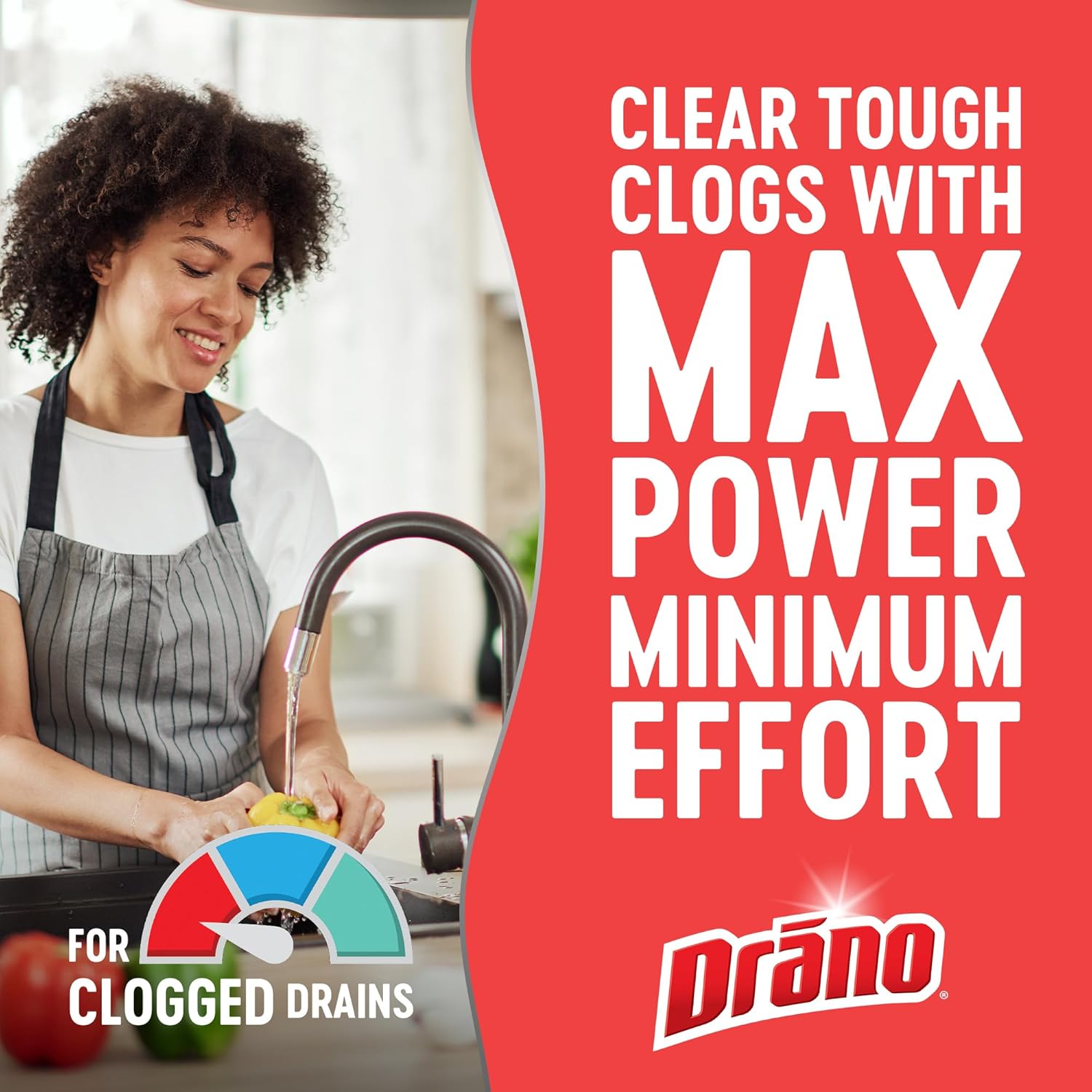 Drano Max Gel Drain Clog Remover & Cleaner, Safe for All Pipes/Septic, 32oz