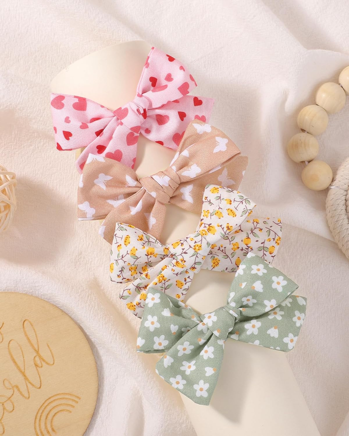 doboi 10PCS Baby Girls Headbands Hair Bows Nylon Linen Hairbands
