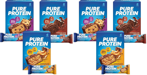 Pure Protein Variety Pack Protein Bars, 19g-20g Protein, Gluten Free, 18 Ct