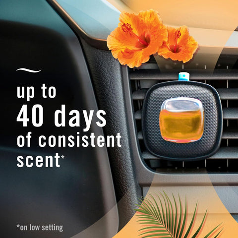 Febreze Car Air Freshener, Odor-Fighting Automotive Vent Clip, Scented Car Accessories, Long Lasting for Strong Odors, Hawaiian Aloha Scent, 4 Count