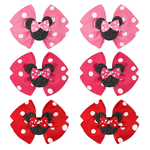 Mouse Ears Bow Clips for Girls Polka Dot Bows Hair Accessory for Toddler