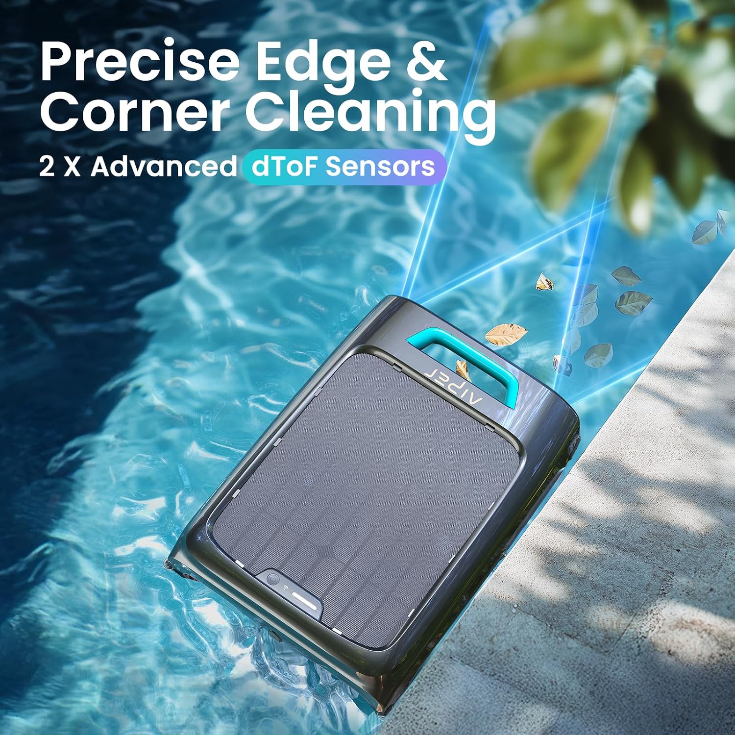 AIPER EcoSurfer S2 24/7 Solar Pool Skimmer Robot with App Support, Blue