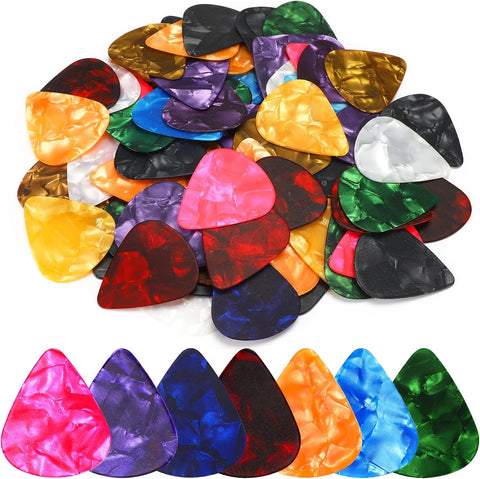 Augshy Guitar Picks, 150 Pack Premium Celluloid Guitar Pick Medium Variety Pack for Acoustic Electric Bass Guitars(0.71mm)