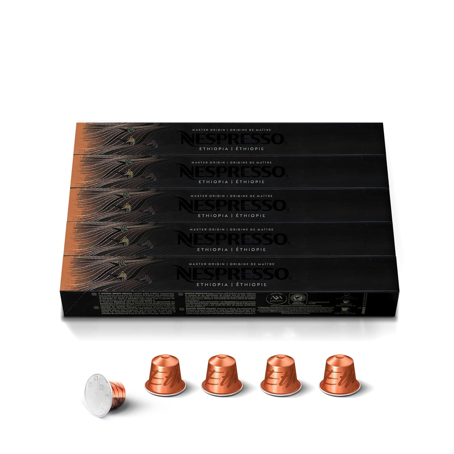 Nespresso Original, Ethiopia Master Origin, 50-Count Coffee Pods