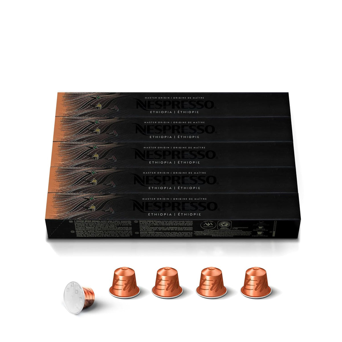 Nespresso Original, Ethiopia Master Origin, 50-Count Coffee Pods