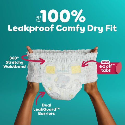 Pampers Diapers - Swaddlers 360° - Size 5, 17 Count, up to 100% Leakproof Comfy Dry Fit, Designed for Easy Changes, Pull On Baby Diaper