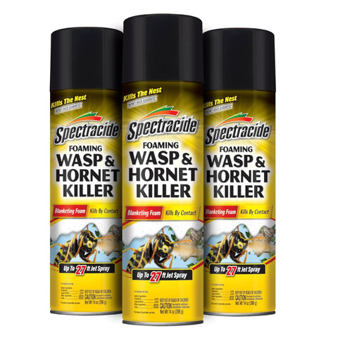 Spectracide Foaming Wasp & Hornet Killer 14 Oz, Kills by Contact, 3 Pack