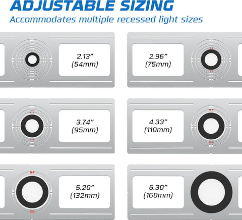 OHLECTRIC 24 Pack Adjustable Recessed Light Mounting Plates 2-6 Inch