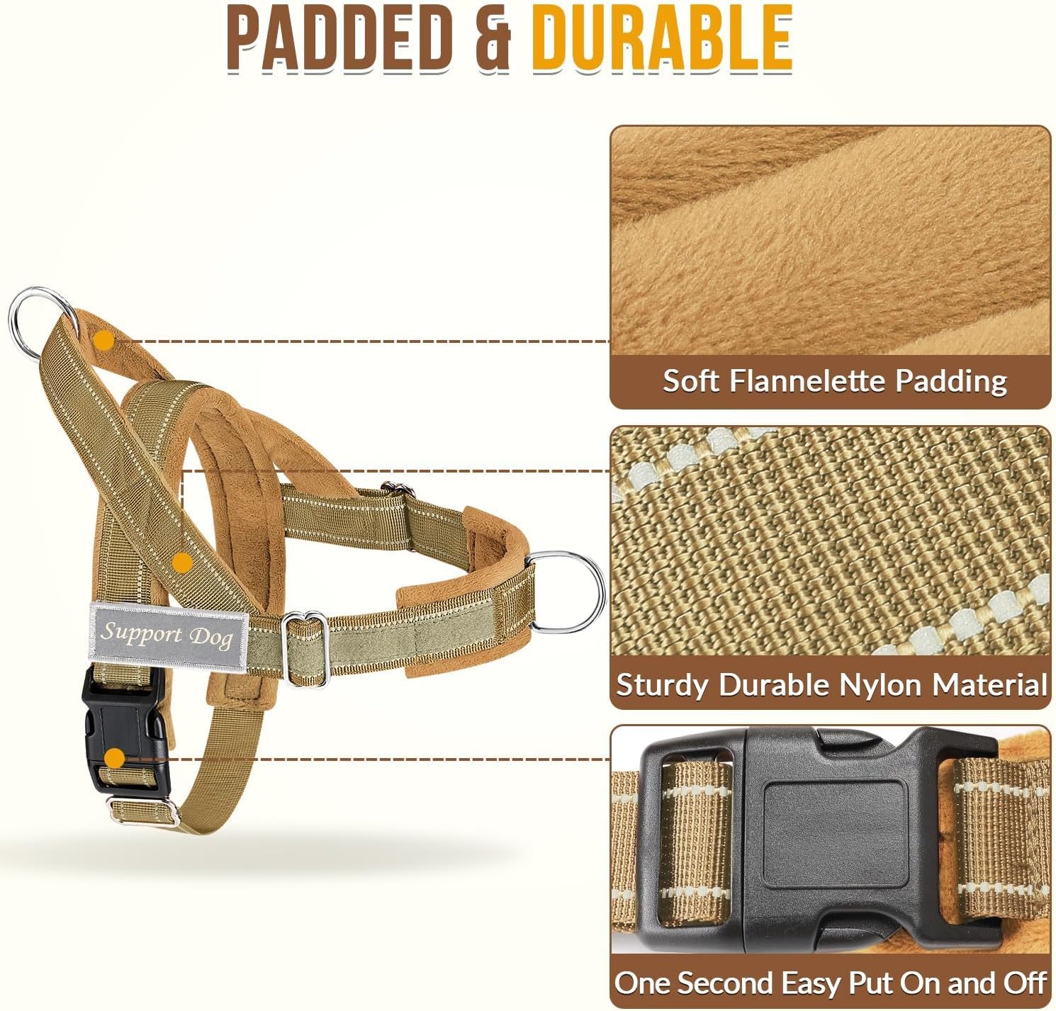 SlowTon No Pull Dog Harness with Front Clip - Heavy Duty, Soft Padded