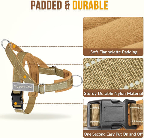 SlowTon No Pull Dog Harness with Front Clip - Heavy Duty, Soft Padded
