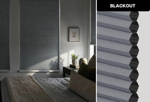 LazBlinds No Drill Cordless Cellular Shades, 20 1/2" W × 48" H, Dark Grey
