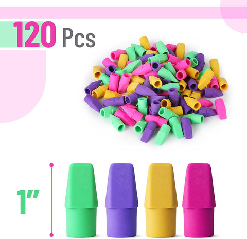 Mr. Pen- Pencil Top Erasers, 120 Pack, Latex-Free, No-Smudge