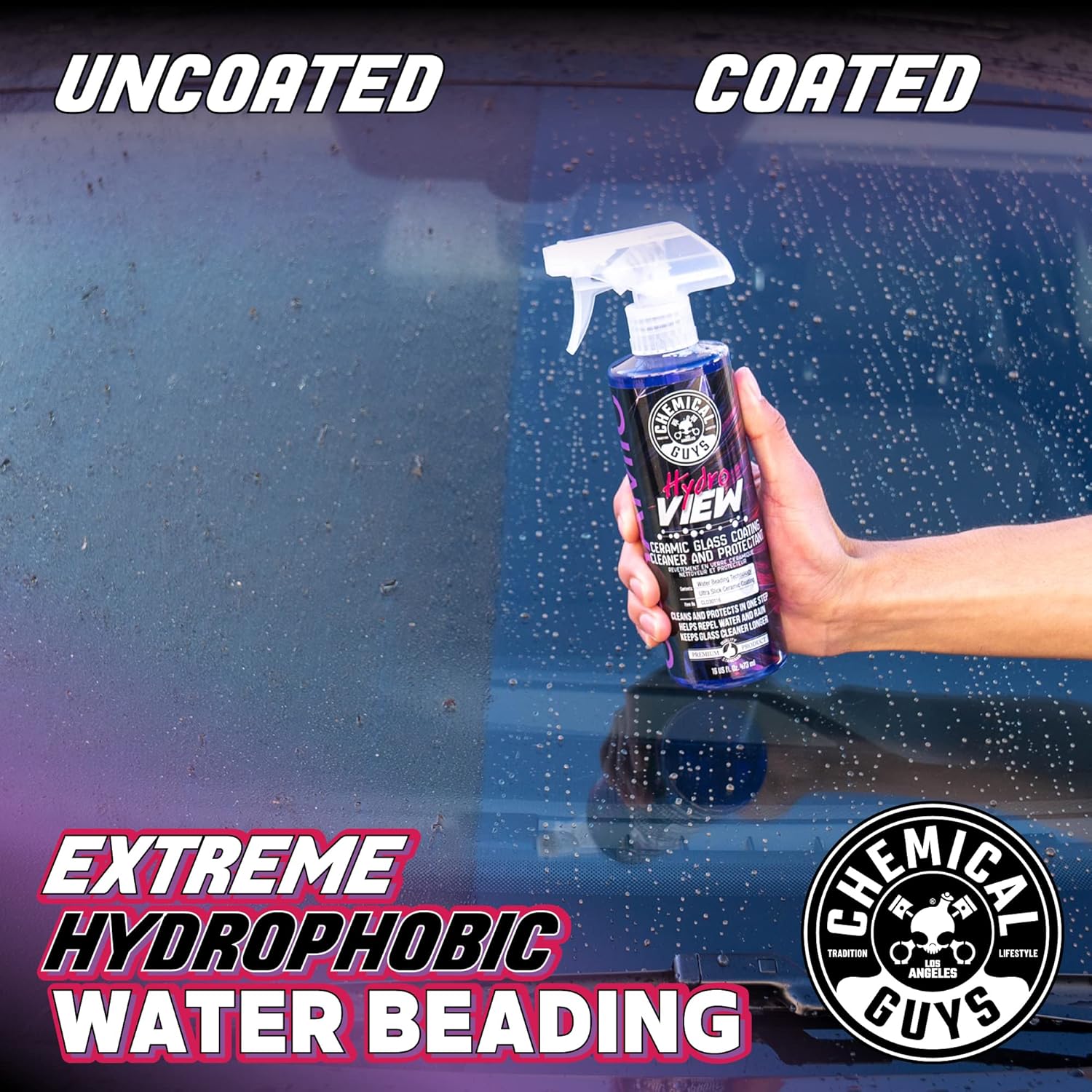 Chemical Guys, HydroView Ceramic Glass Cleaner & Coating for Windows, 16 oz