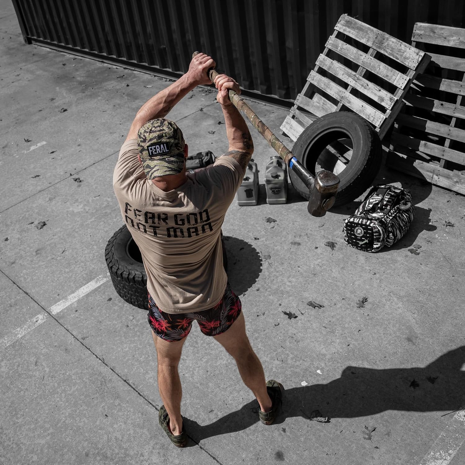 Combat Iron Men's Graphic T-Shirt - Fear God Not Man