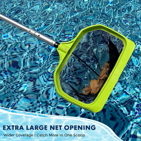 Sepetrel Pool Skimmer Net, Fine Mesh Leaf Rake with 10.5 FT Pole