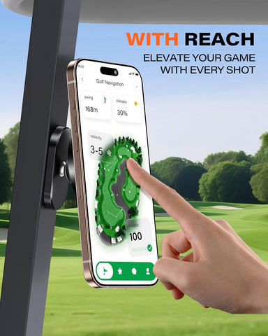 A2C Alloy Magnetic Golf Cart Phone Holder, Golf Accessories for Men, Black