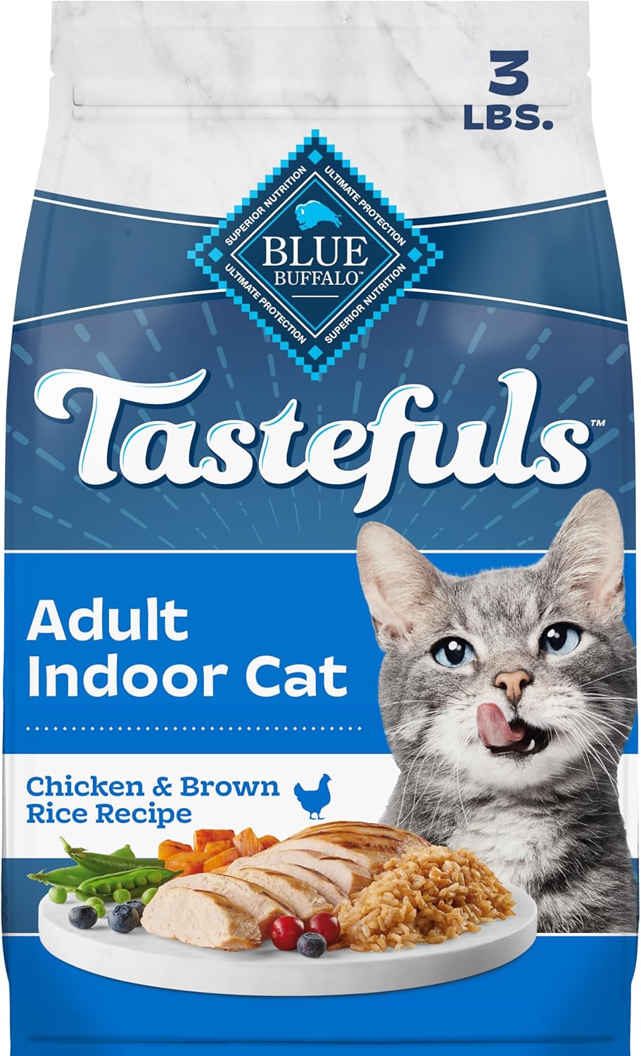 Blue Buffalo Tastefuls Chicken Adult Indoor Dry Cat Food, 3 lb