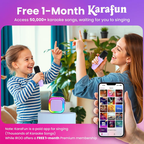IROO Mini Karaoke Machine for Kids, Birthday Gifts Toys for Girls Ages 3-12