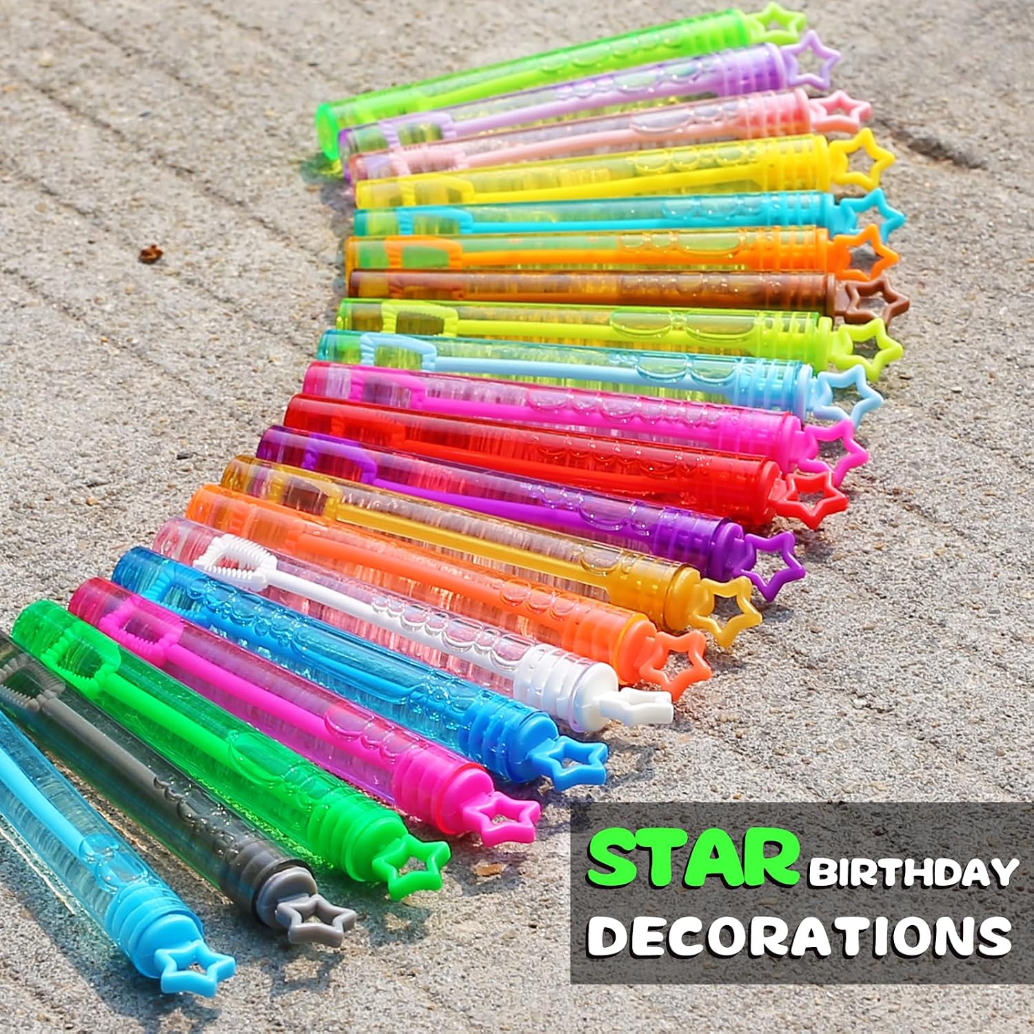 200 Pcs Mini Star Bubble Wands Bulk, 20 Color Neon Party Favors Gift Box