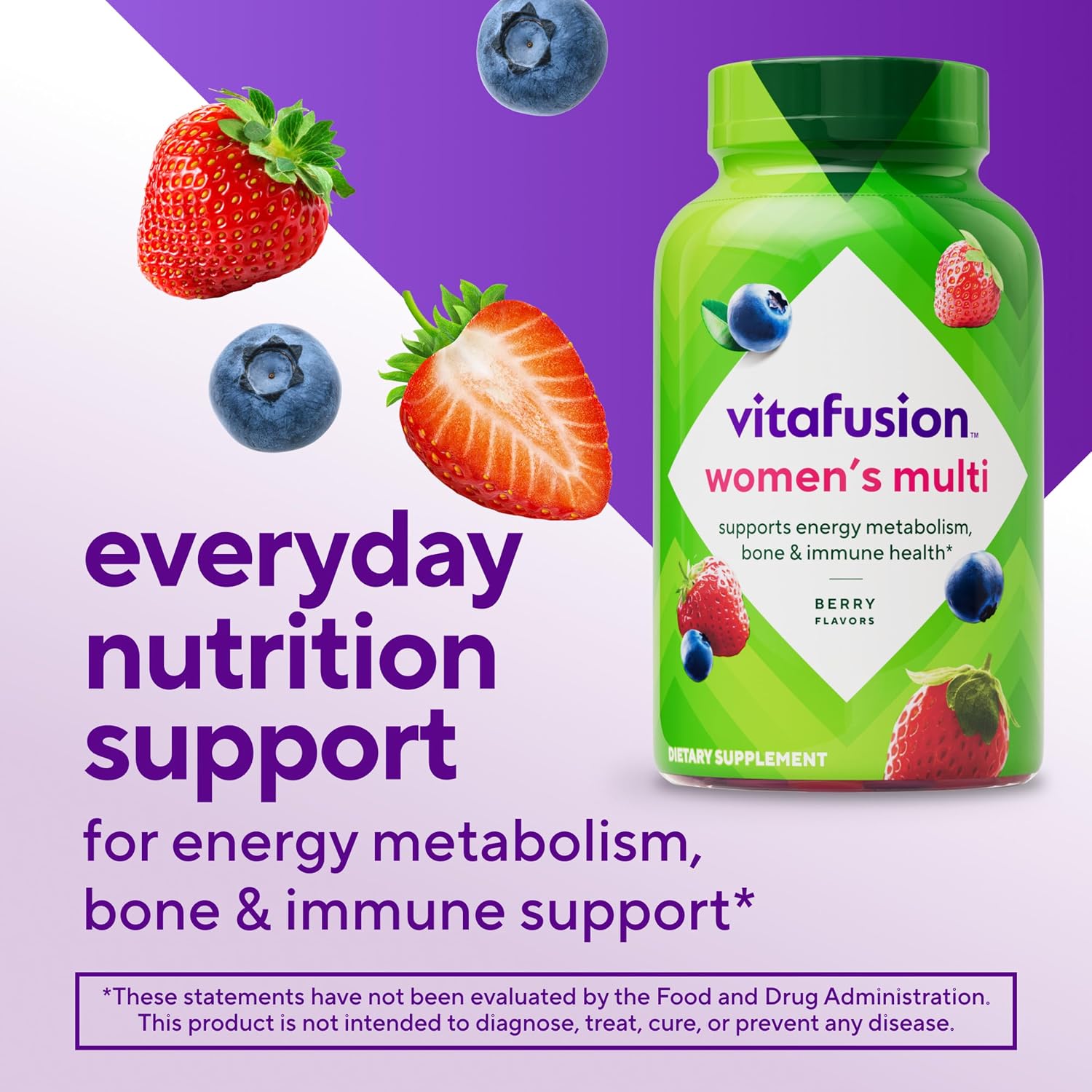 Vitafusion Women's Multivitamin Gummy | Yummy Berry Flavor | 120 Gummies