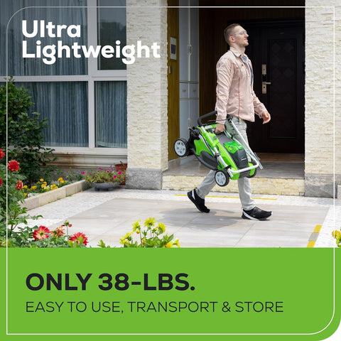 Greenworks 40V 16in Push Lawn Mower, 4.0 Ah Battery and Charger