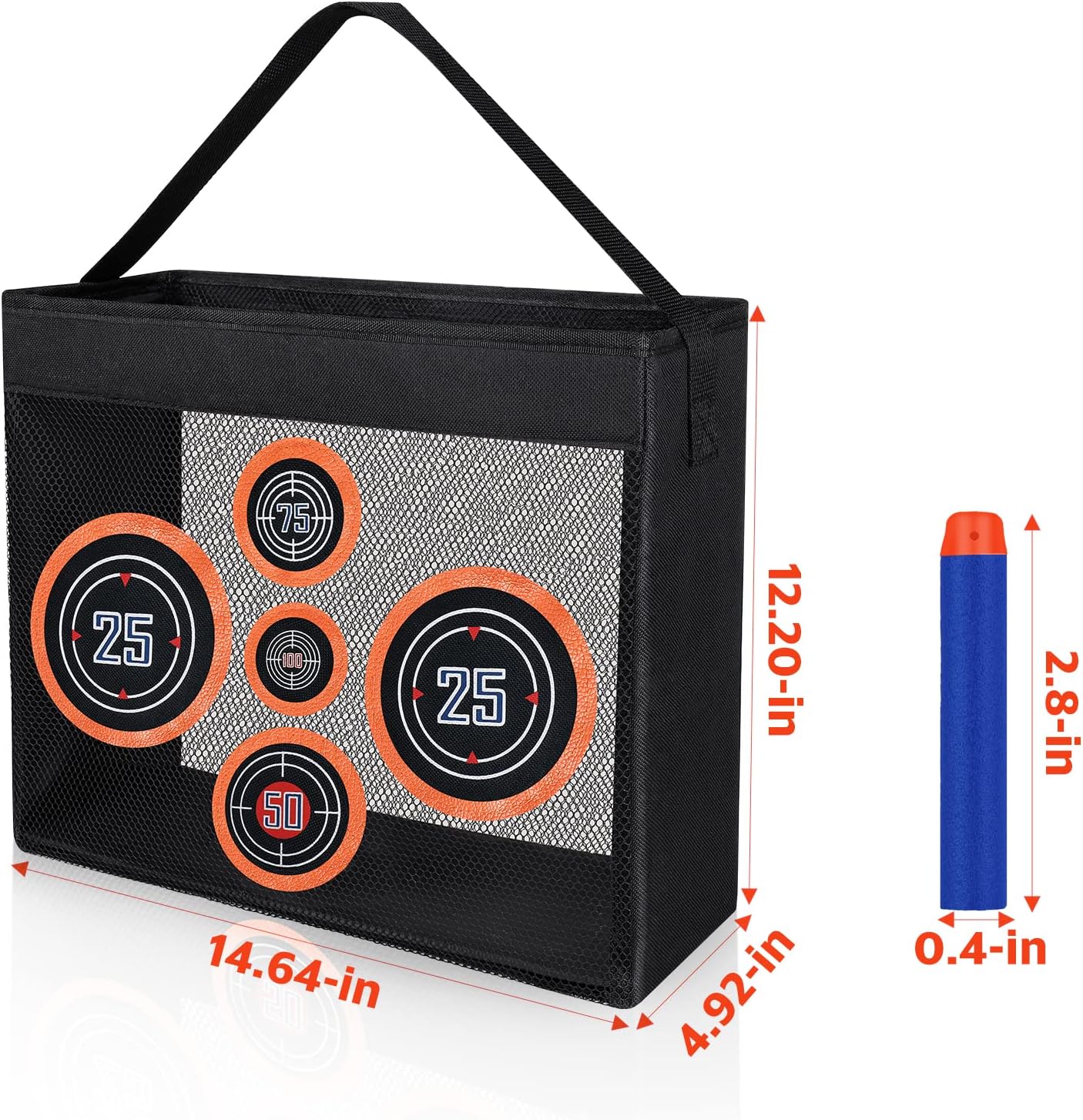 Pokiiulk 600PCS Refill Bullets Fit for Nerf Guns N-Strike Elite Series Blasters Toy Guns Darts with Portable Shooting Practice Target Toy Storage Mesh Bag