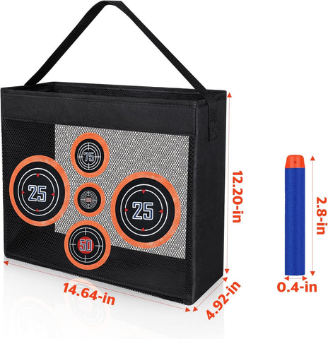 Pokiiulk 600PCS Refill Bullets Fit for Nerf Guns N-Strike Elite Series Blasters Toy Guns Darts with Portable Shooting Practice Target Toy Storage Mesh Bag