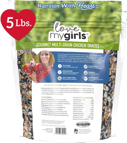 Love My Girls 5lb Chicken Snacks - Flax & Worms Gourmet Multi-Grain Treats