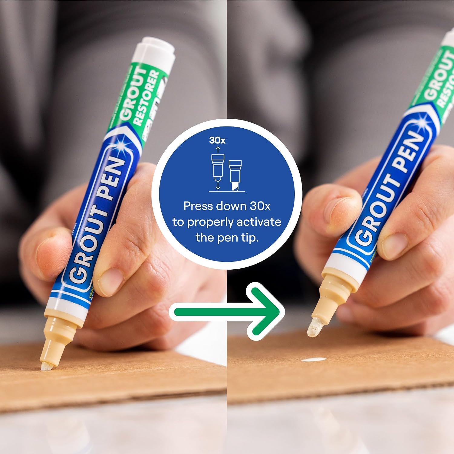 Grout Pen Cream Tile Grout Paint Marker - Narrow 5mm Tip (7mL) - 3 Pack