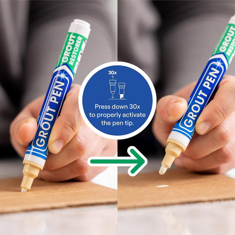 Grout Pen Cream Tile Grout Paint Marker - Narrow 5mm Tip (7mL) - 3 Pack