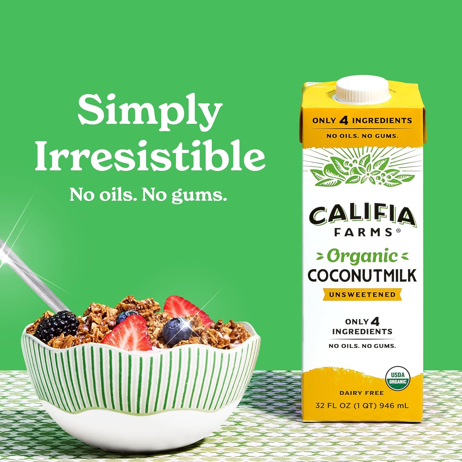Califia Farms - Organic Coconut Milk, 32 oz (6 pack), Dairy Free, Vegan, Plant Based, Vegan, Gluten Free, Non GMO, USDA Organic