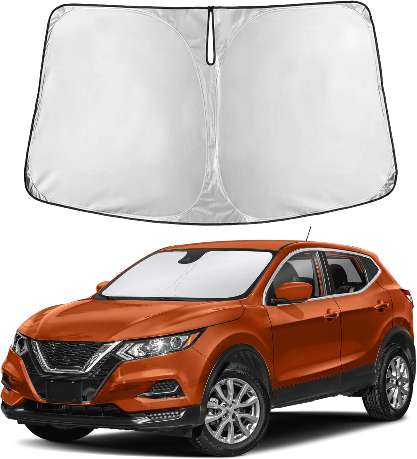 EcoNour Windshield Sunshade Compatible for Nissan Rogue Sport 2017-2024
