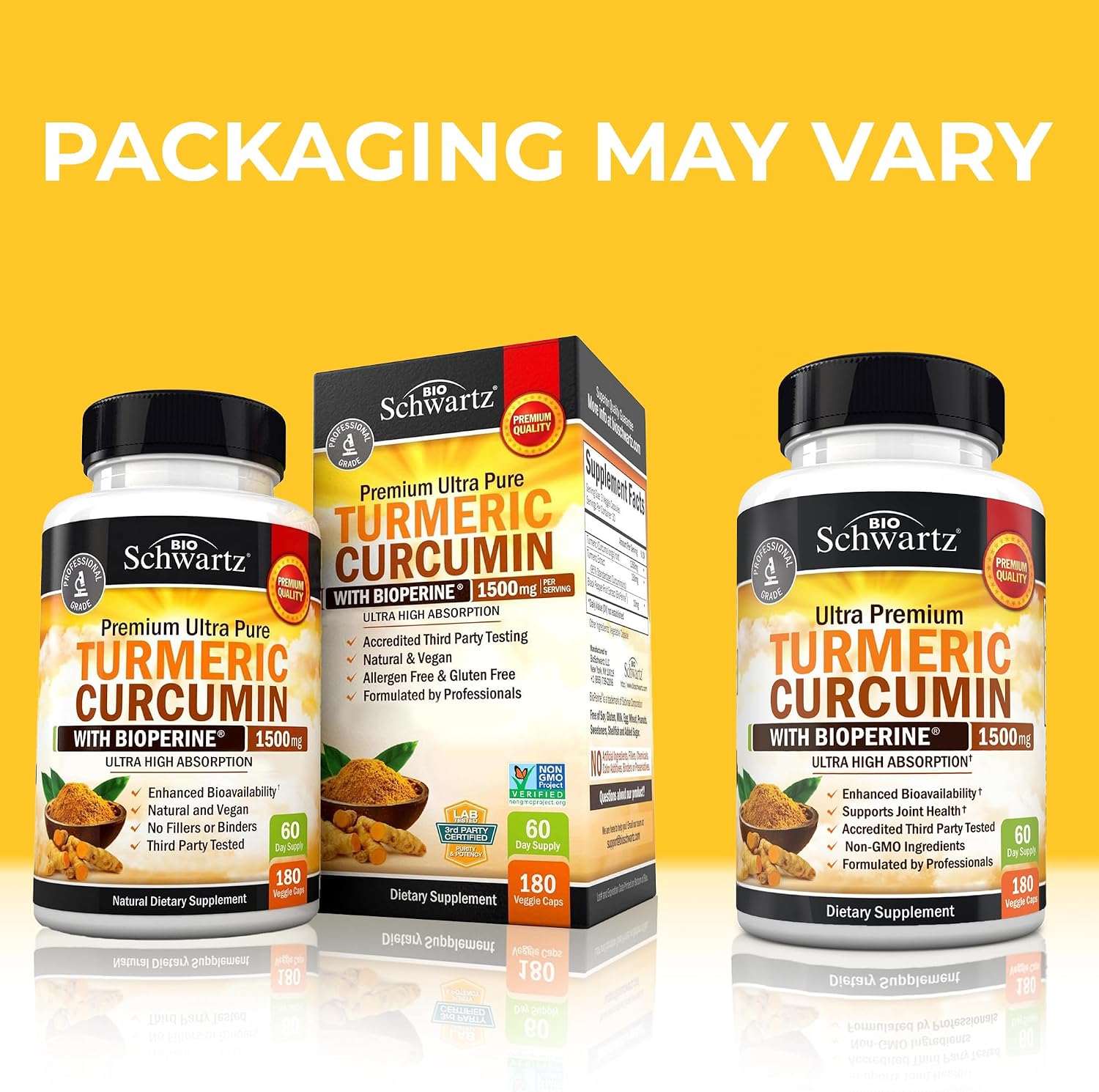 Turmeric Curcumin with Black Pepper Extract 1500mg - 180 Capsules