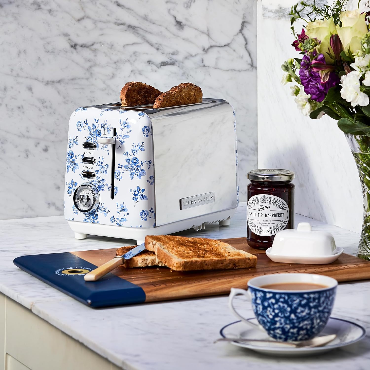 Laura Ashley China Rose 2 Slice Toaster - Toasters 2 Slice Wide Slot
