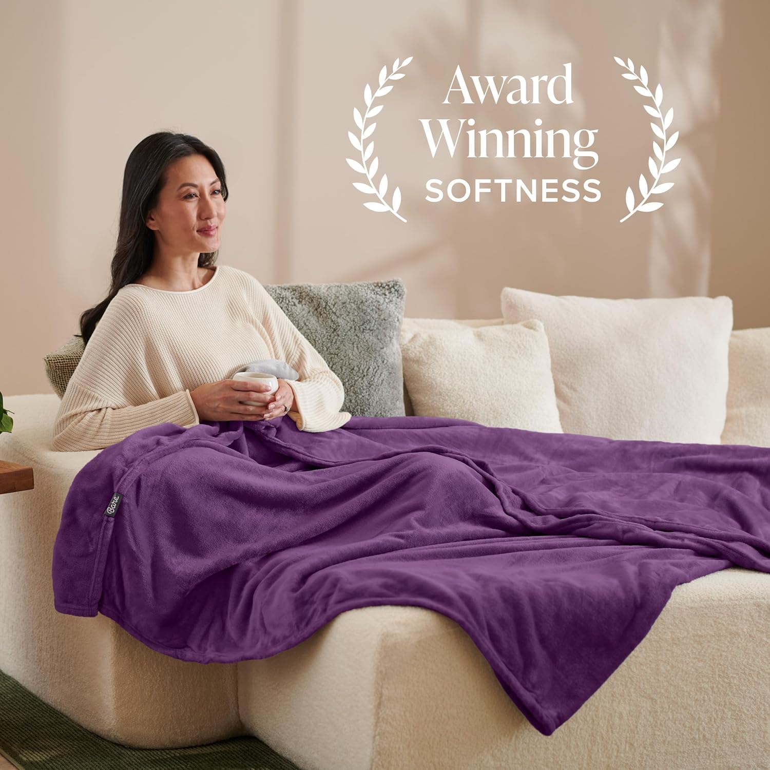 Bare Home Fleece Blanket Luxury Microplush (Twin/Twin XL, Plum)