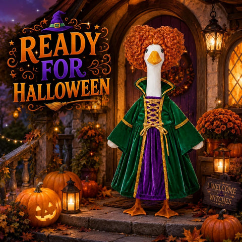 Porch Goose Halloween Outfit Witch Costume for 23-Inch Goose Statues