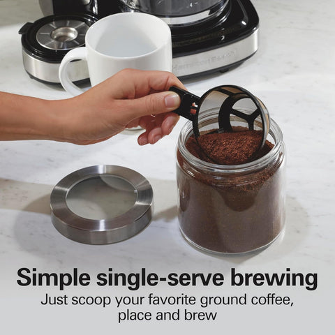 Hamilton Beach 2-Way Brewer Coffee Maker, Single-Serve and 12-Cup Pot, Black/Stainless Steel(49980A), Carafe
