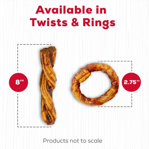 Country Kitchen Rawhide Free Beef Rings Dog Chews, 7 Count