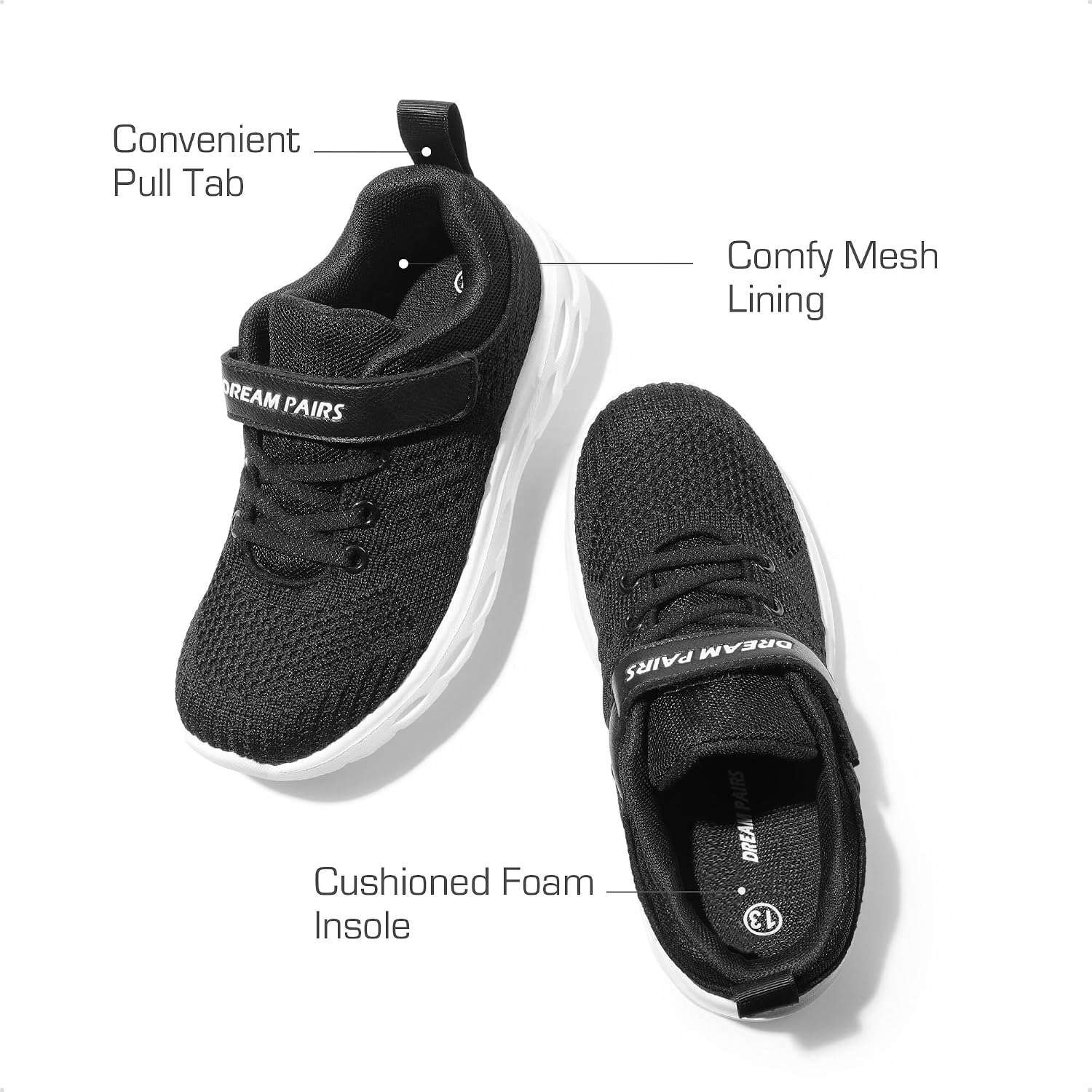 DREAM PAIRS Kid Shoes Sneaker Lightweight