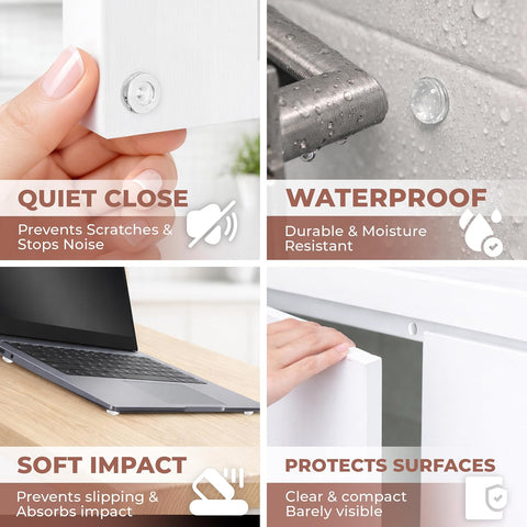 Cabinet Door Bumpers, 90 Pack, Clear Self-Adhesive Silicone Furniture Pads