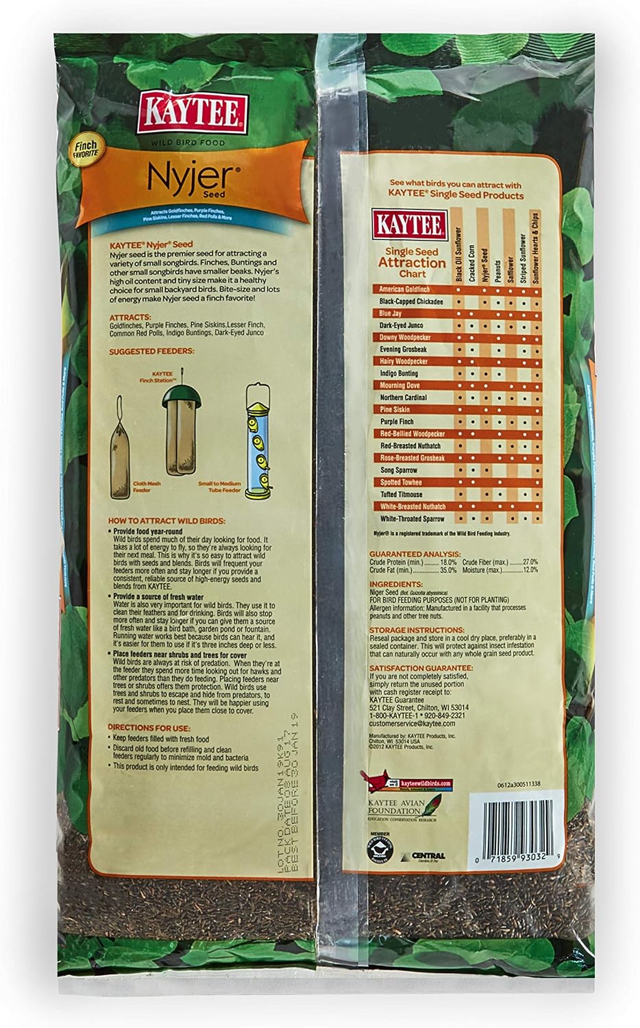 Kaytee Nyjer Seed for Finches & Other Wild Birds, 8 Pounds