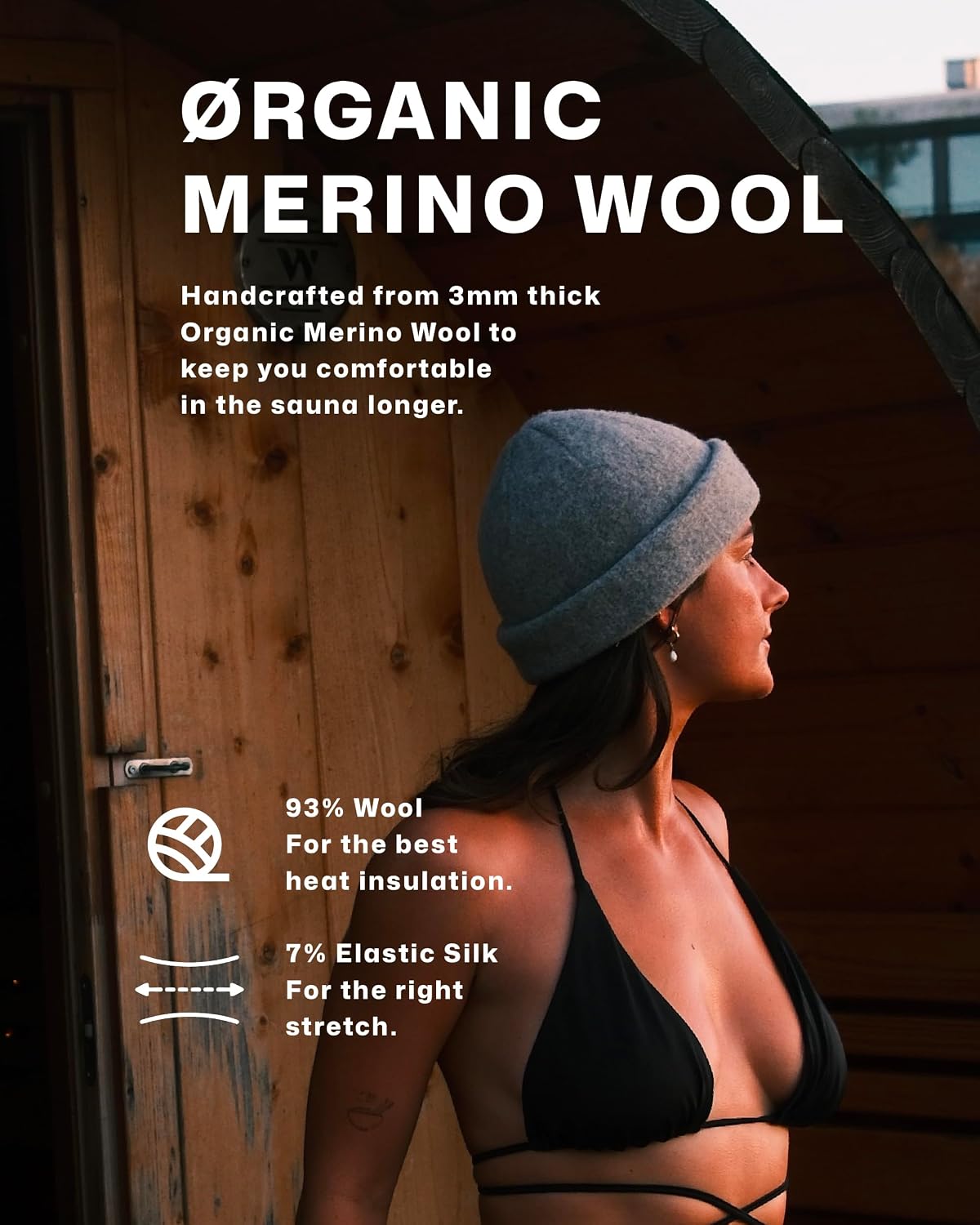 Sauna Hat – Natural Merino Wool Sauna Accessory for Heat Protection – Eco-Friendly, Lightweight & Durable