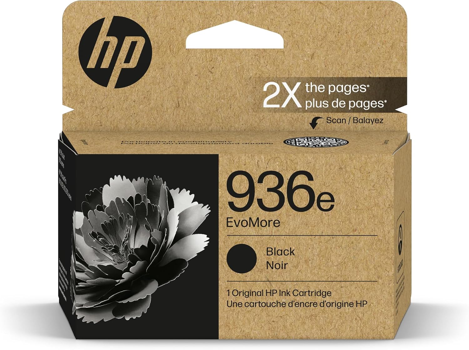 HP 936e Black EvoMore Ink Cartridge | Works with OfficeJet 9120, Pro 9100, Pro Wide Format 9700 | Carbon Neutral | 4S6V6LN