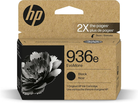 HP 936e Black EvoMore Ink Cartridge | Works with OfficeJet 9120, Pro 9100, Pro Wide Format 9700 | Carbon Neutral | 4S6V6LN
