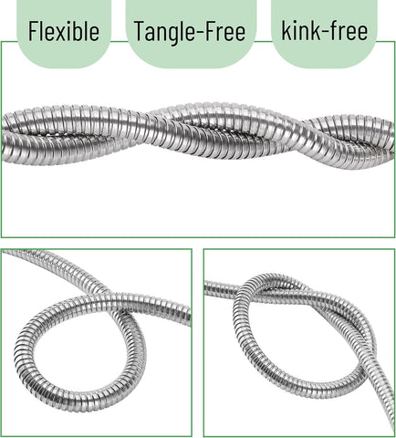 UNCO- Stainless Steel Metal Hose, 6 Feet, No Kink, Short Garden Hose Metal
